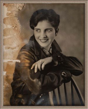 Before Extensive Digital Photo Restoration of Female Studio Portrait